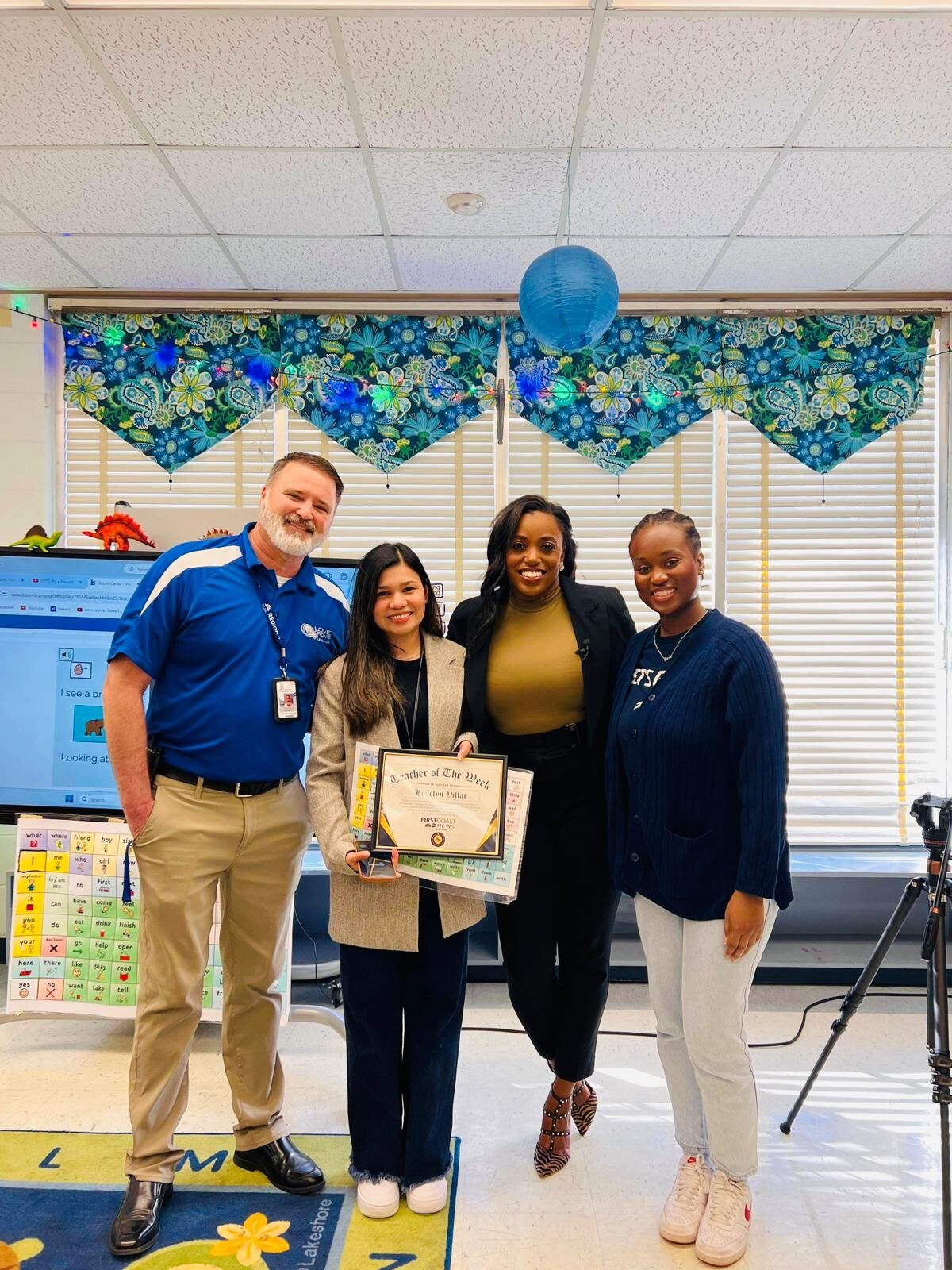 Teacher of the Week awarded by first coast news- Lovelyn Villar